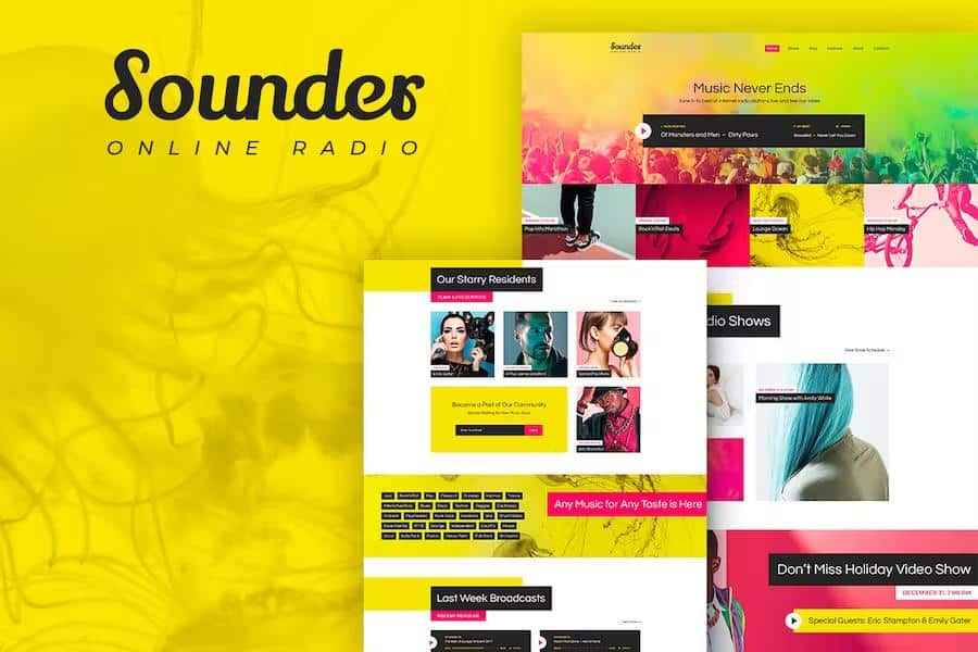 SOUNDER – ONLINE INTERNET RADIO STATION WORDPRESS THEME + RTL